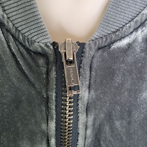 FREE PEOPLE Ruched Velvet Womens Bomber Jacket medium - Picture 9 of 13